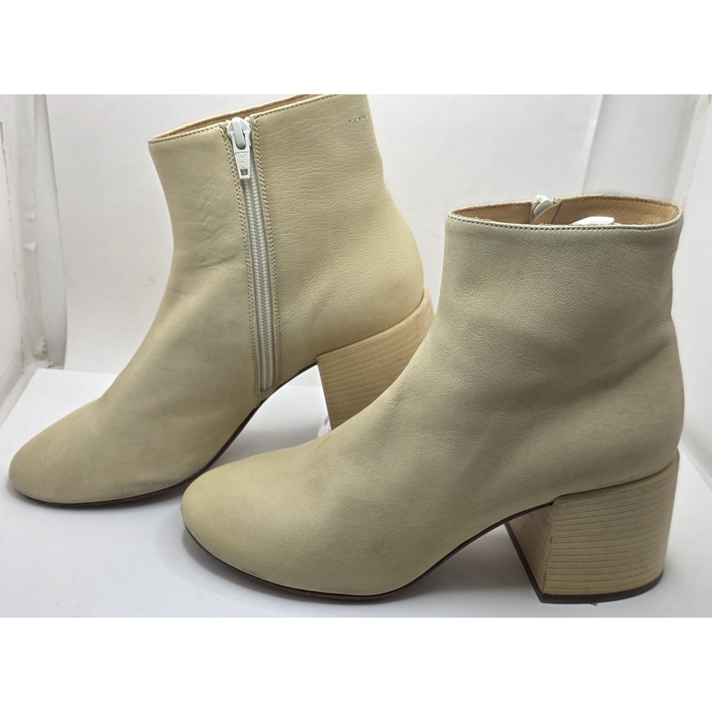 MM6 Maison Margiela Baige Anatomic Stitch Ankle Boot sz 39/8.5 Calfskin Leather